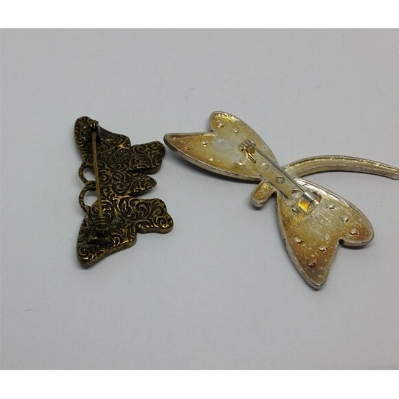 1928 brand butterfly brooch/pendant & enamel dragonfly brooch vintage - Picture 2 of 3